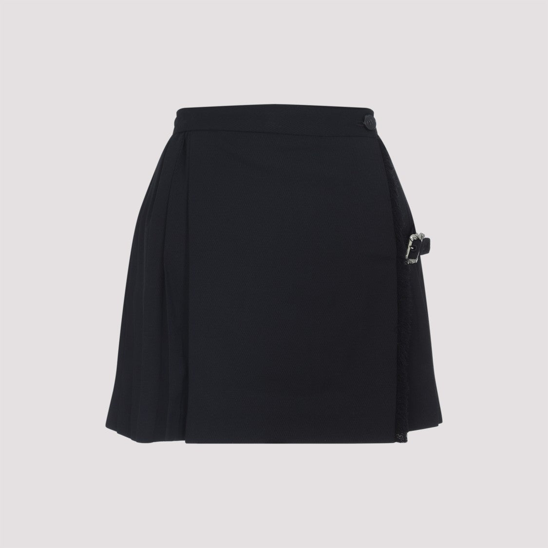 Enfants Riches Déprimés Black Virgin Wool Pleated Mini Skirt