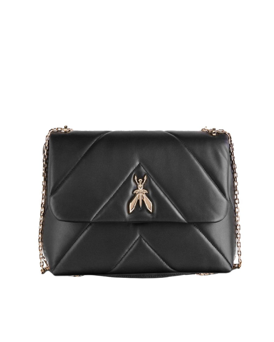 Patrizia Pepe Fly Padded Crossbody Bag In Black
