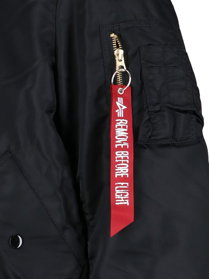 Alpha Industries Black Nylon Reversible Ma-1 Bomber Jacket