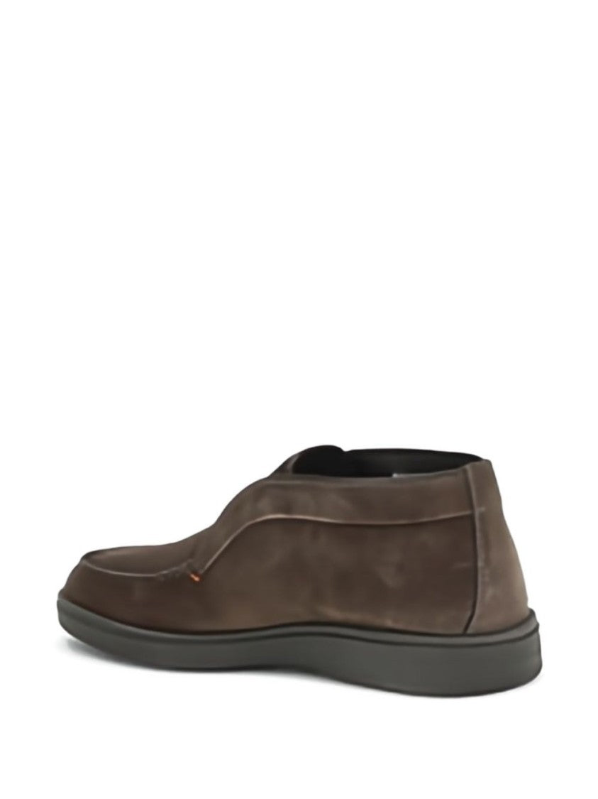 Santoni Brown Suede Slip-On Desert Boot