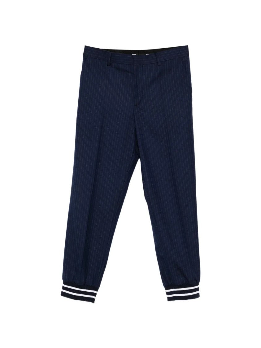Moschino Relaxed Tapered Pants With Pinstripe Design And Elasticated Cuffs