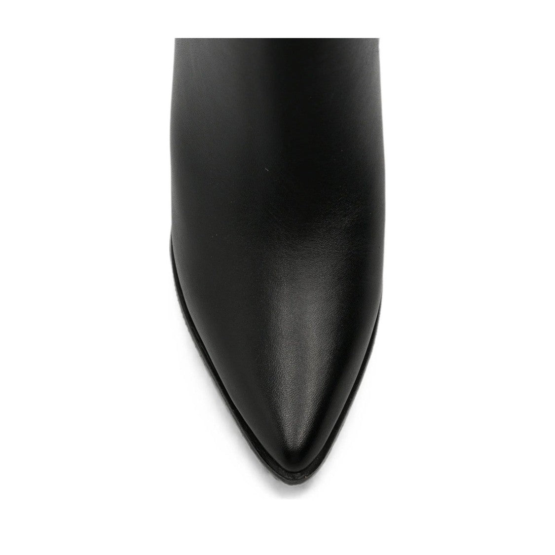 Sergio Moretti Black Leather Pointed Toe Mid-Heel Boots