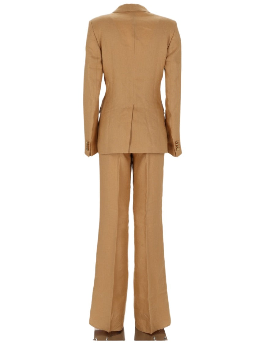 Tagliatore Warm Camel Tailored Flared Suit