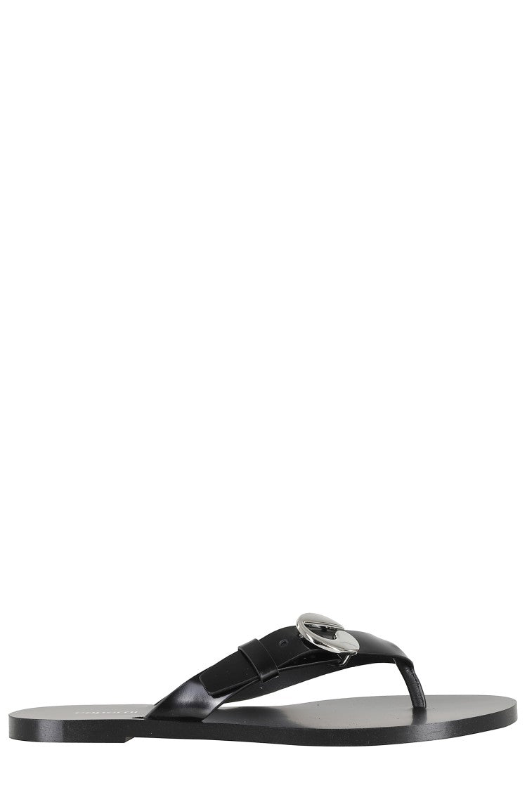 Coperni Black C Logo Flip Flops Side-Logo Leather Sandals