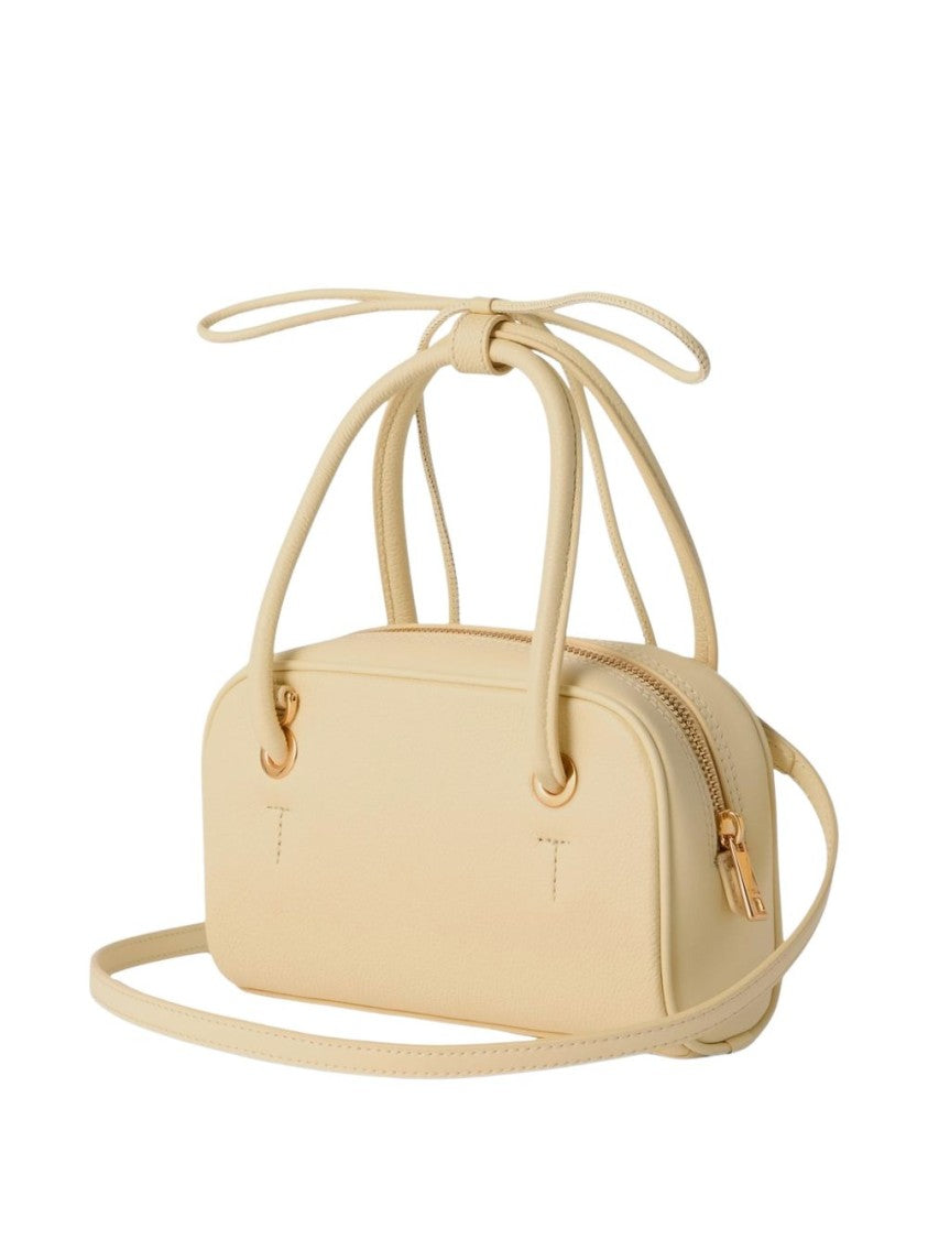 Furla Black Textured Leather Gold-Tone Handbag