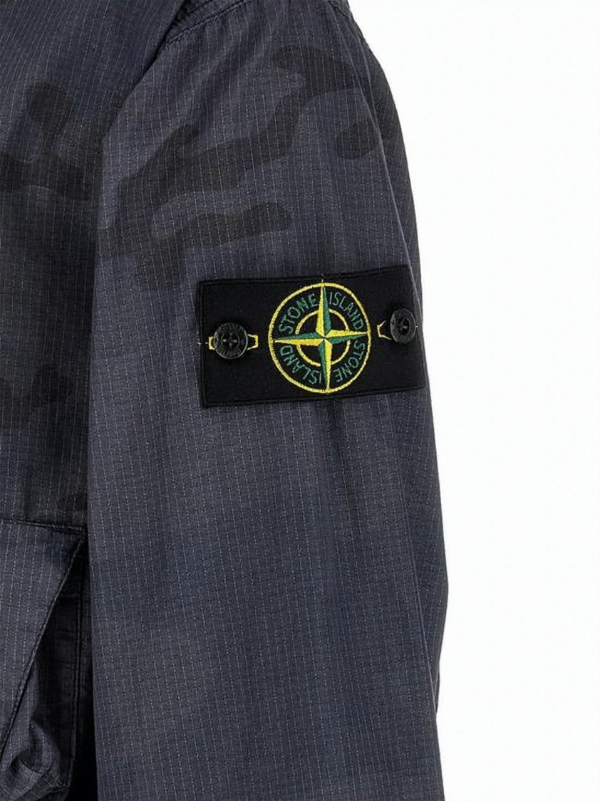 Stone Island Utility-Enhanced High Collar Jacket With Ripstop Texture