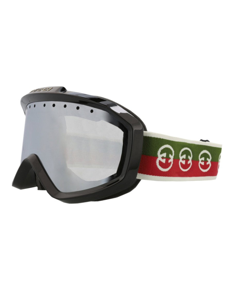 Gucci Shield-Frame Injection Sunglasses With Saddle Nose Bridge