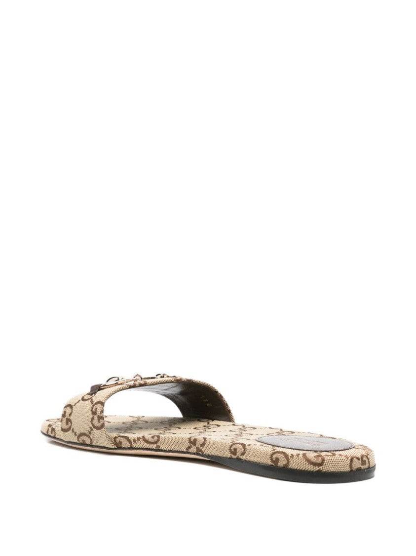 Gucci Beige Canvas Slide Sandal