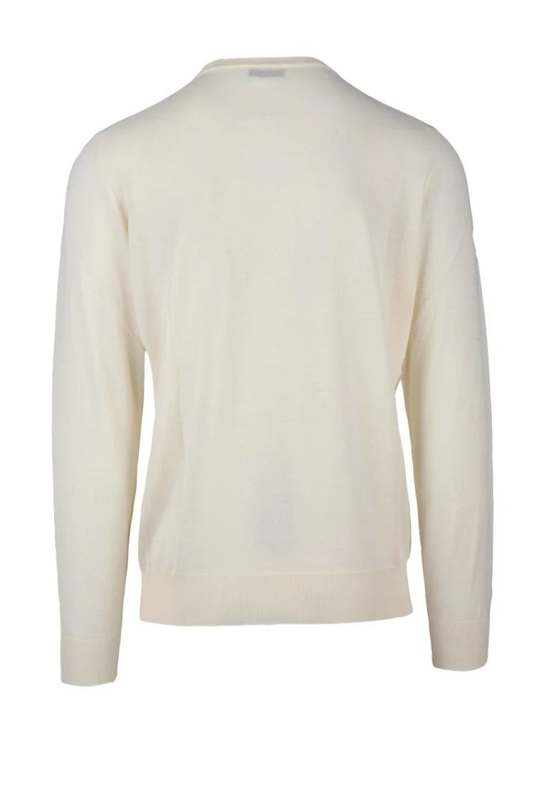 Filippo De Laurentiis White Merino Wool Men's Crewneck Pullover