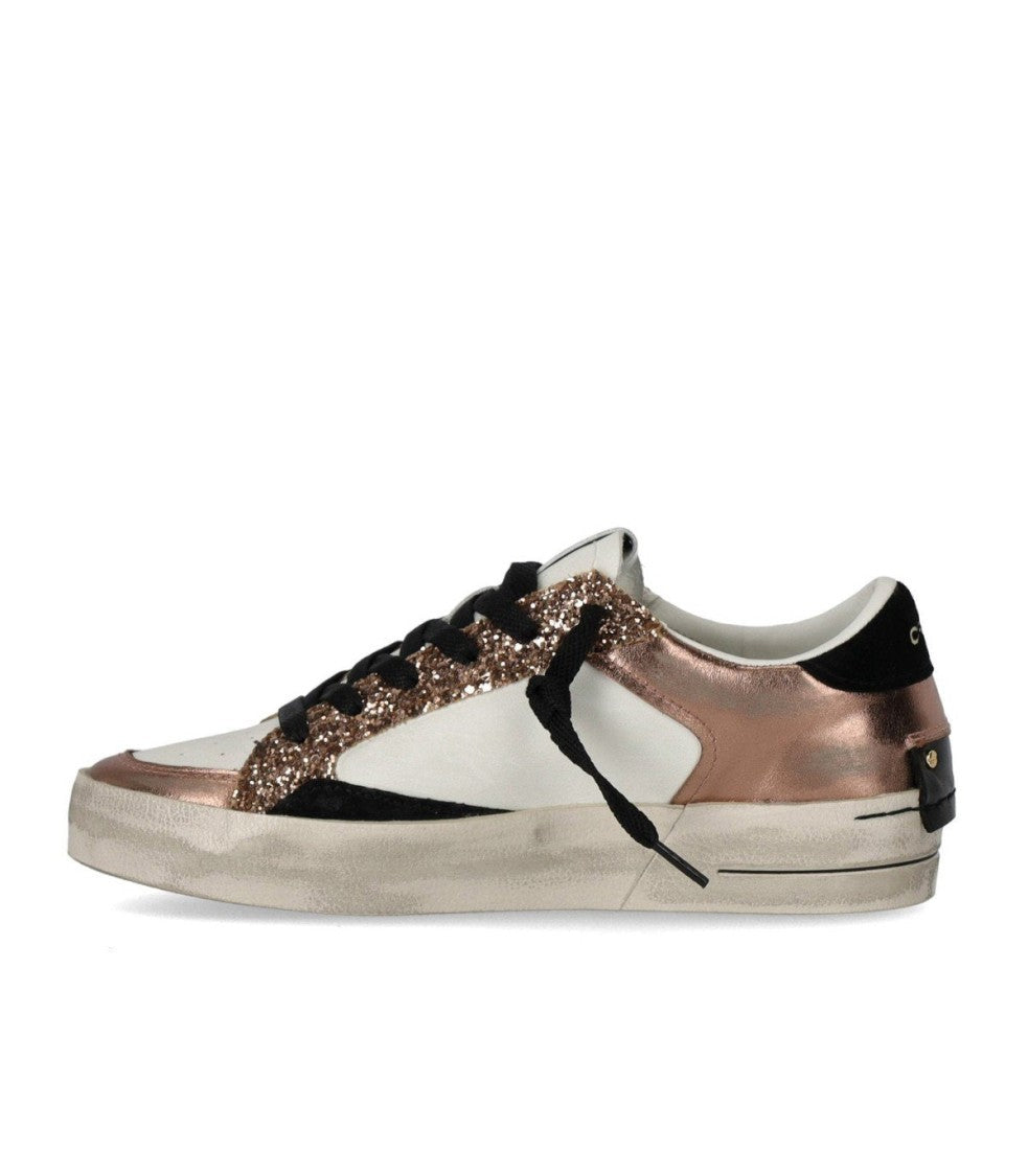 Crime London Sk8 Deluxe Low-Top Sneakers With Metallic Bronze Accents