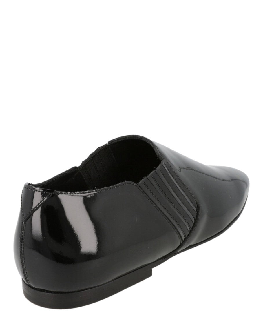 Saint Laurent Glossy Patent Leather Dress Shoes With Pointed Toe