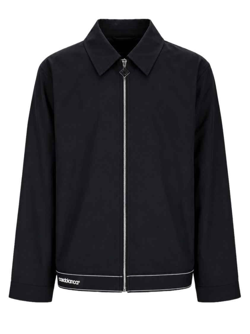 Casablanca Minimalist Black Sports Jacket With Subtle Accent Details