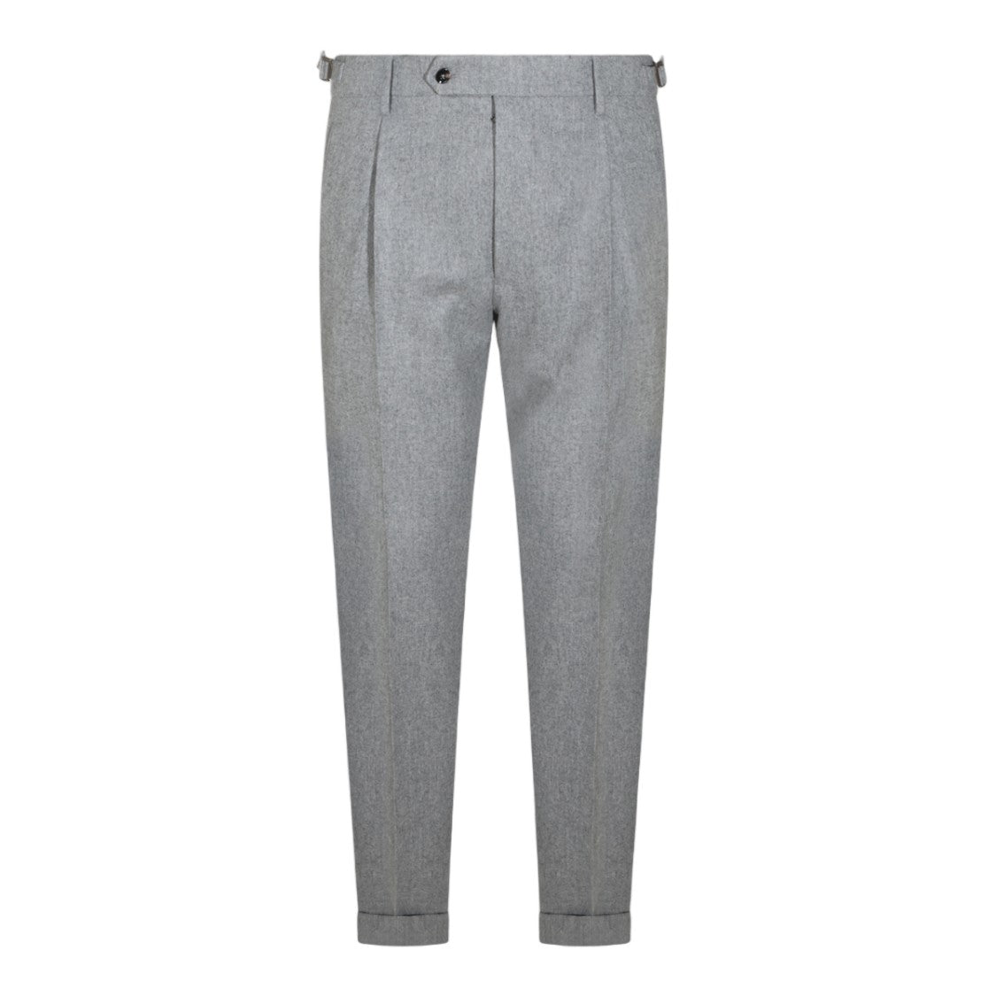 Berwich Light Grey Pleated Tailored Straight-Leg Pants