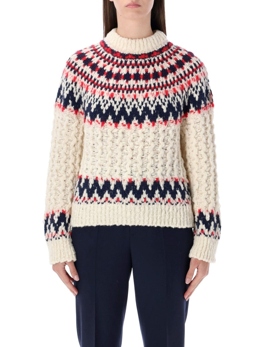 Moncler Grenoble Geometric Jacquard Wool Blend Jumper