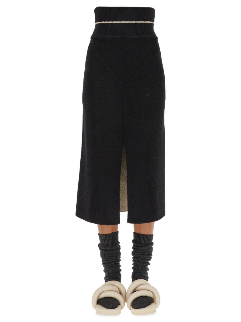 Moncler Genius Knitted Midi Skirt With High Waistband