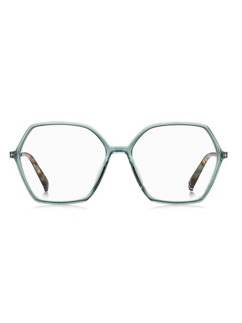 Tommy Hilfiger Geometric Optical Frames In Translucent Green