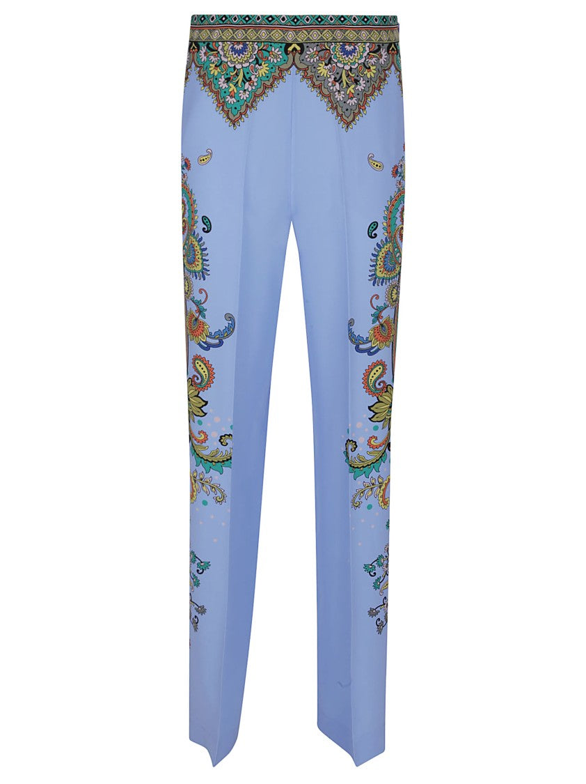 Etro Silk Trousers With Paisley Patterns And Tailored Fit