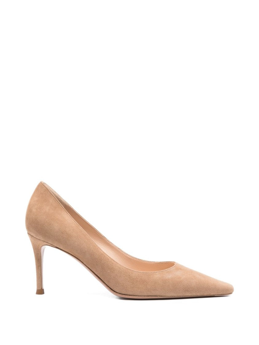 Roberto Festa Pointed-Toe Mid-Heel Pumps In Neutral Beige