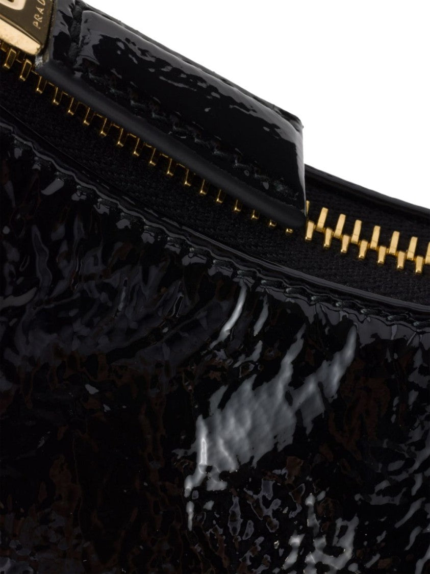 Prada Crescent Shape Black Bag With Gold-Tone Hardware