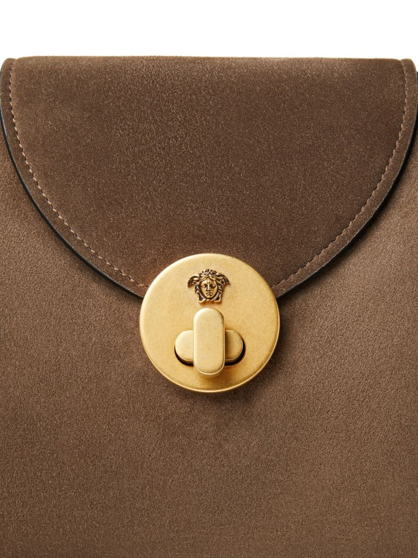 Versace Vivian Small Suede Medusa Handbag