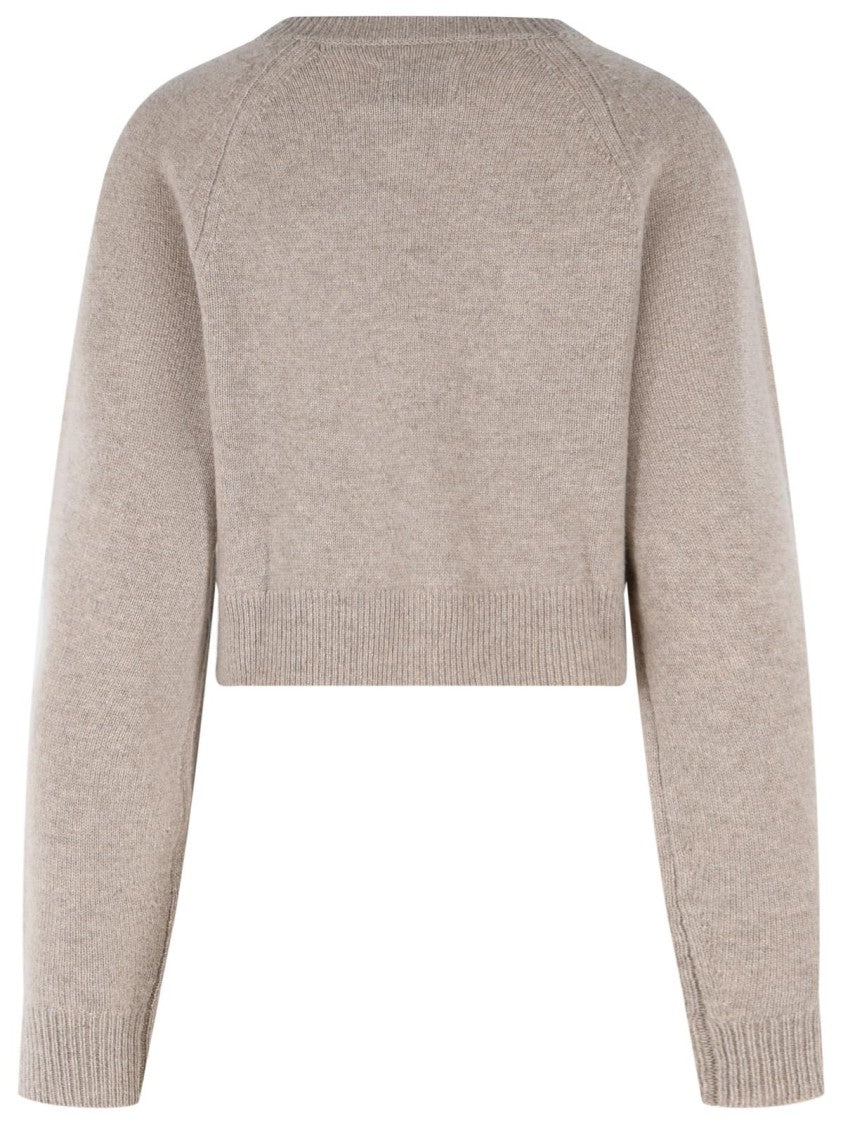 Loulou De Saison 'Heike' Cropped Cardigan In Beige Cashmere