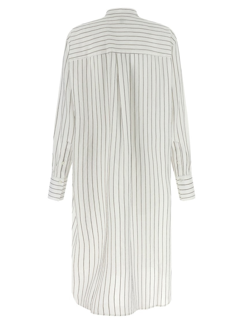 Totême Vertical Striped Chemisier Midi Caftan Dress