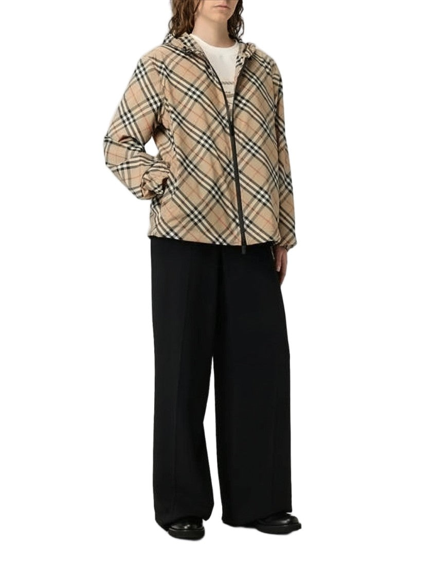 Burberry Lightweight Check-Patterned Windbreaker Jacket
