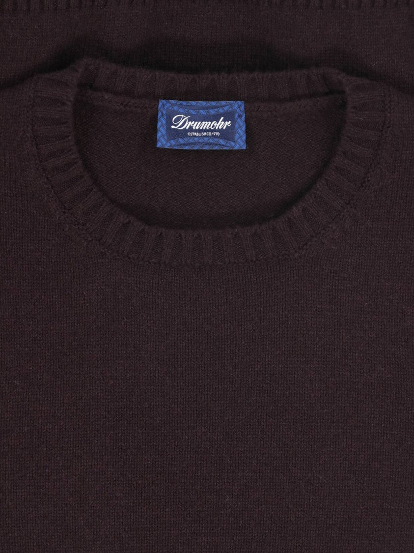Drumohr Brown Cashmere Crewneck Sweater