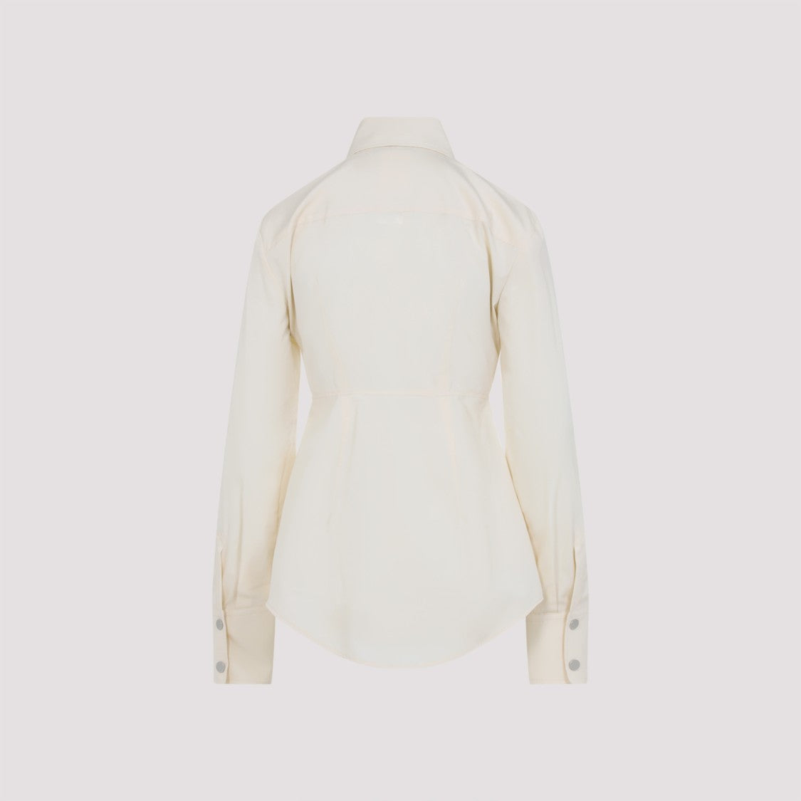 Sportmax Pointed Collar Butter White Cotton Azoto Shirt