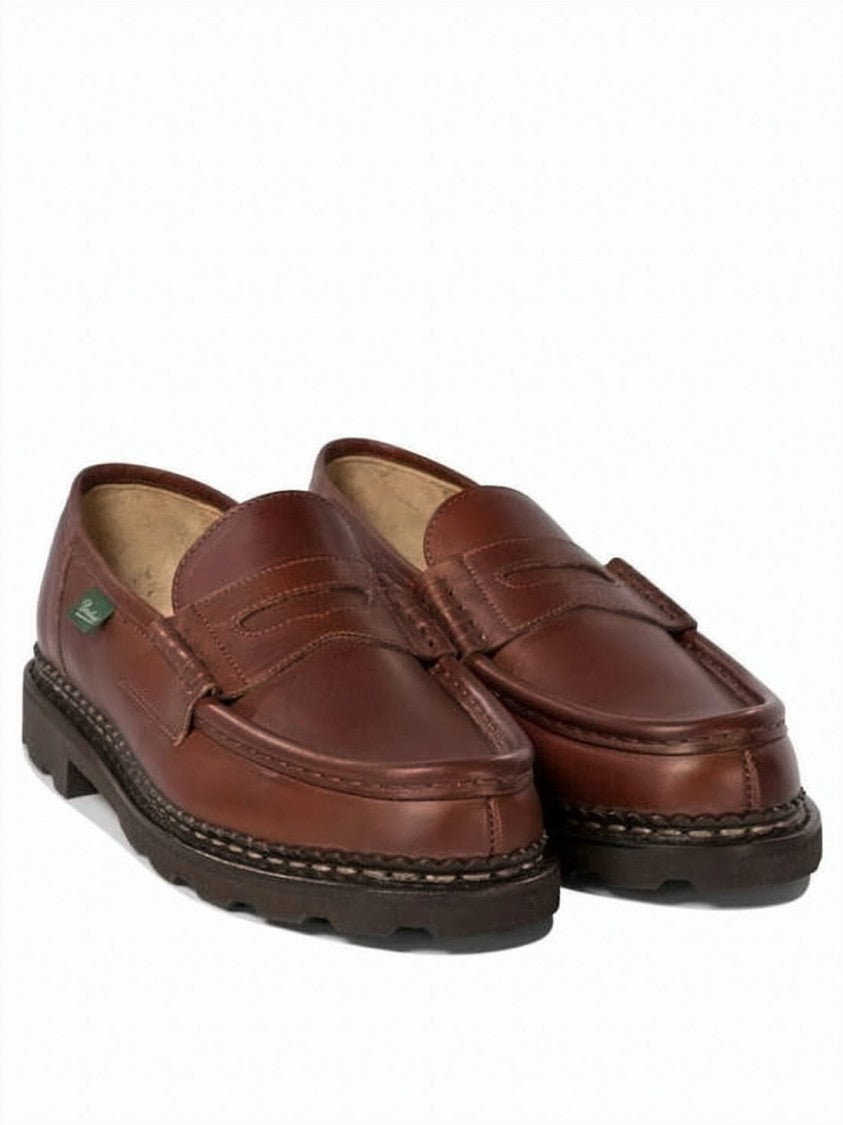 Paraboot Smooth Cowhide Leather Loafers With Classic Penny Strap