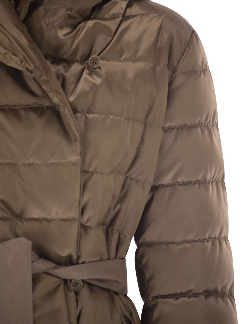 Max Mara Novef - Reversible Down Jacket In Water-Repellent Satin
