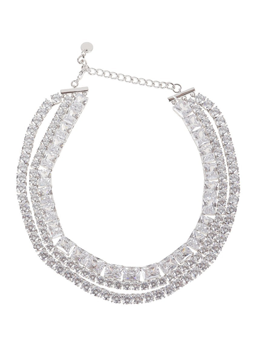 Self-Portrait Multi-Crystal Choker With Sparkling Rhinestones And Buckle Closure