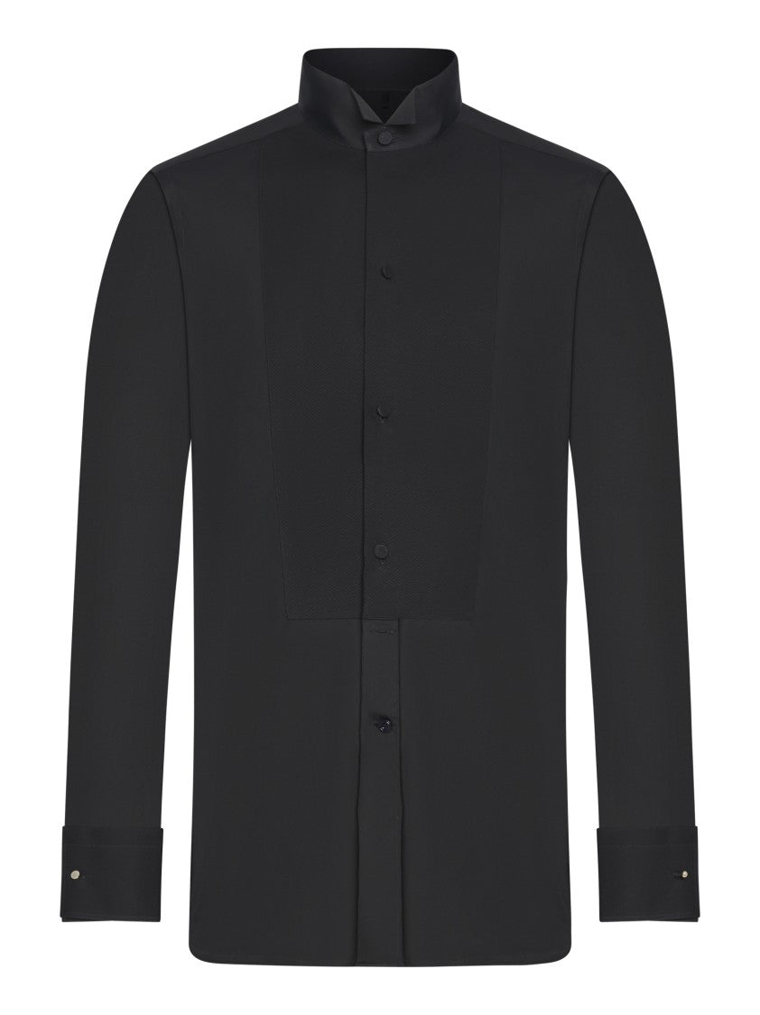 Tom Ford Classic Black Shirt With Plastron Cuffs