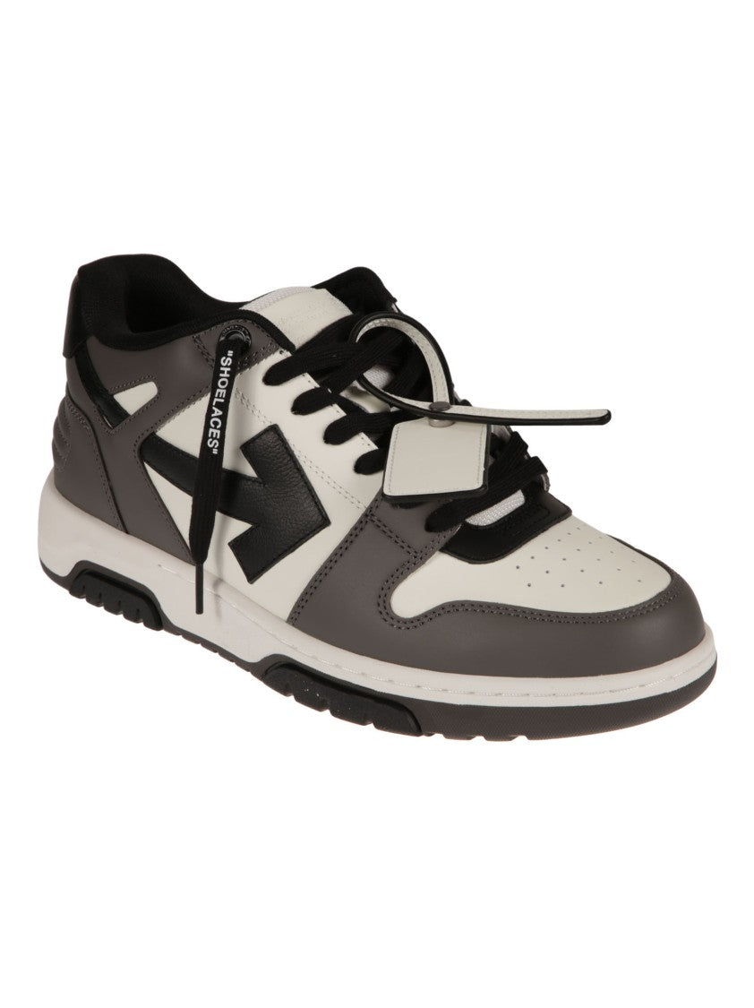 Off-White Out Of Office Grey Arrow Low-Top Leather Sneakers