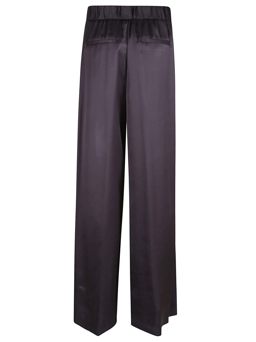 Peserico Relaxed Black Trousers With Elastic Waistband