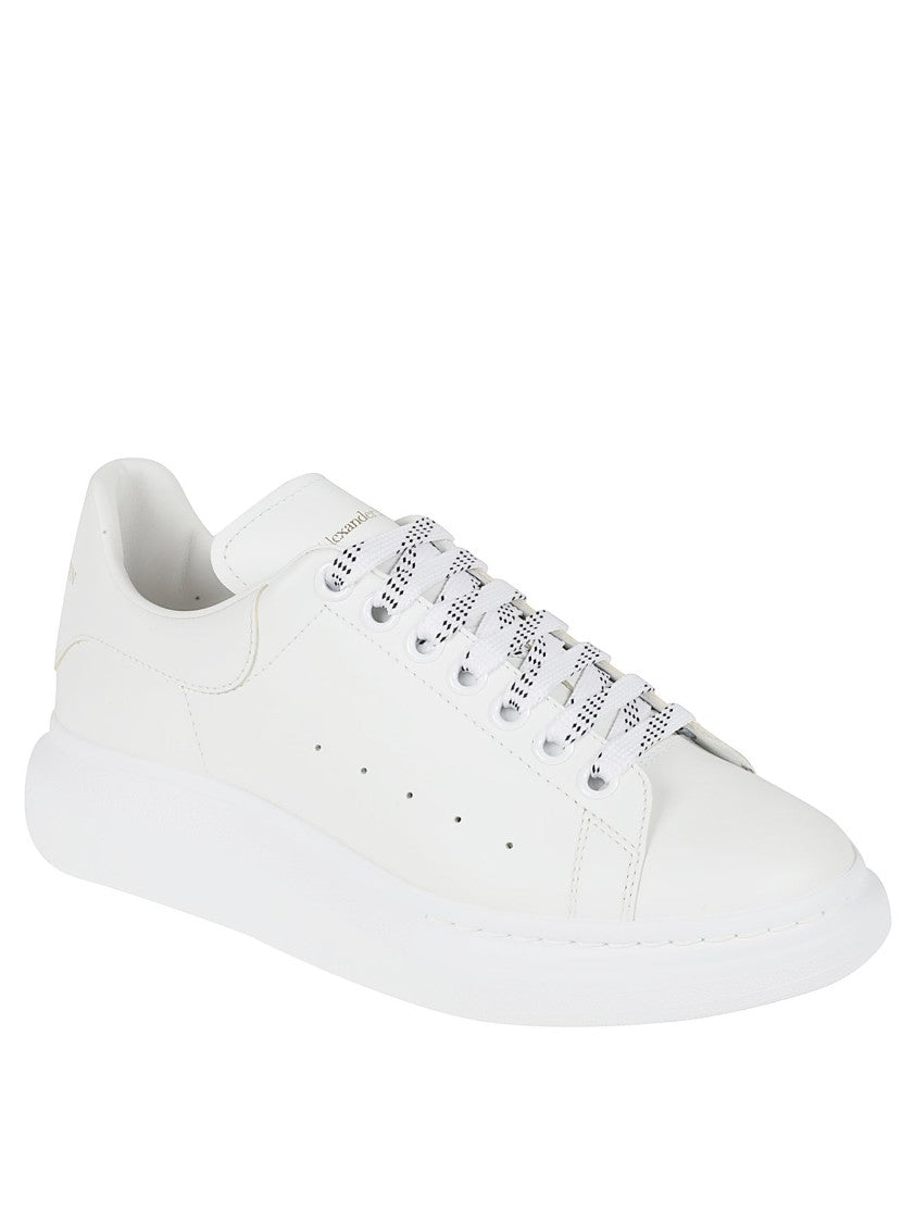 Alexander Mcqueen Lace-Up Sneakers In Smooth White Calfskin