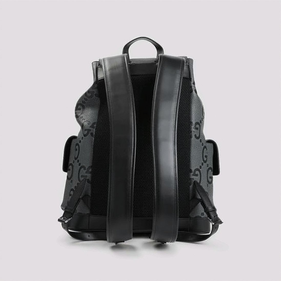 Gucci Monogram-Pattern Leather Backpack With Buckle Closure