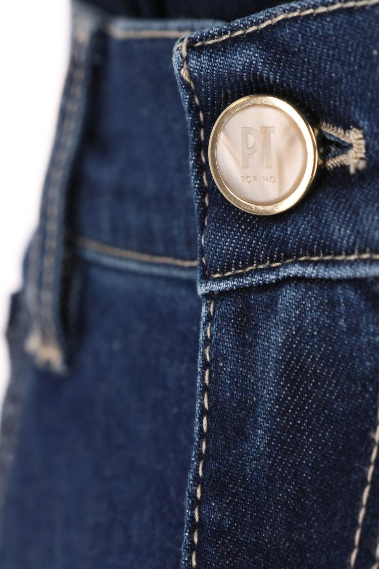 Pt Denim Dark Wash Breakbeat Cotton-Silk Jeans