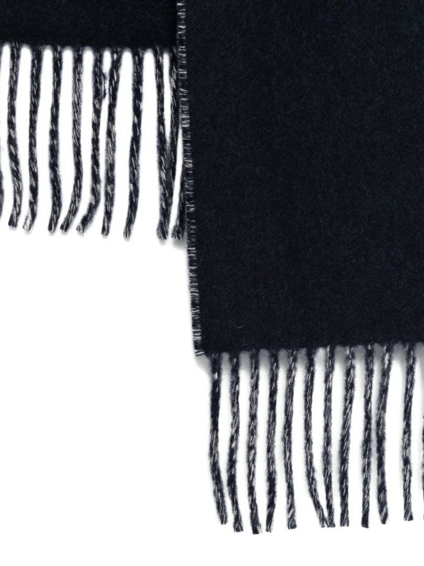 Jacquemus Navy Blue Brushed Wraparound Fringed Scarf