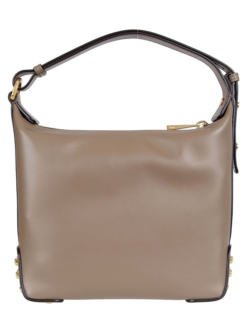Tod's Calfskin Leather Bag With Adjustable Handle And Metallic Accents