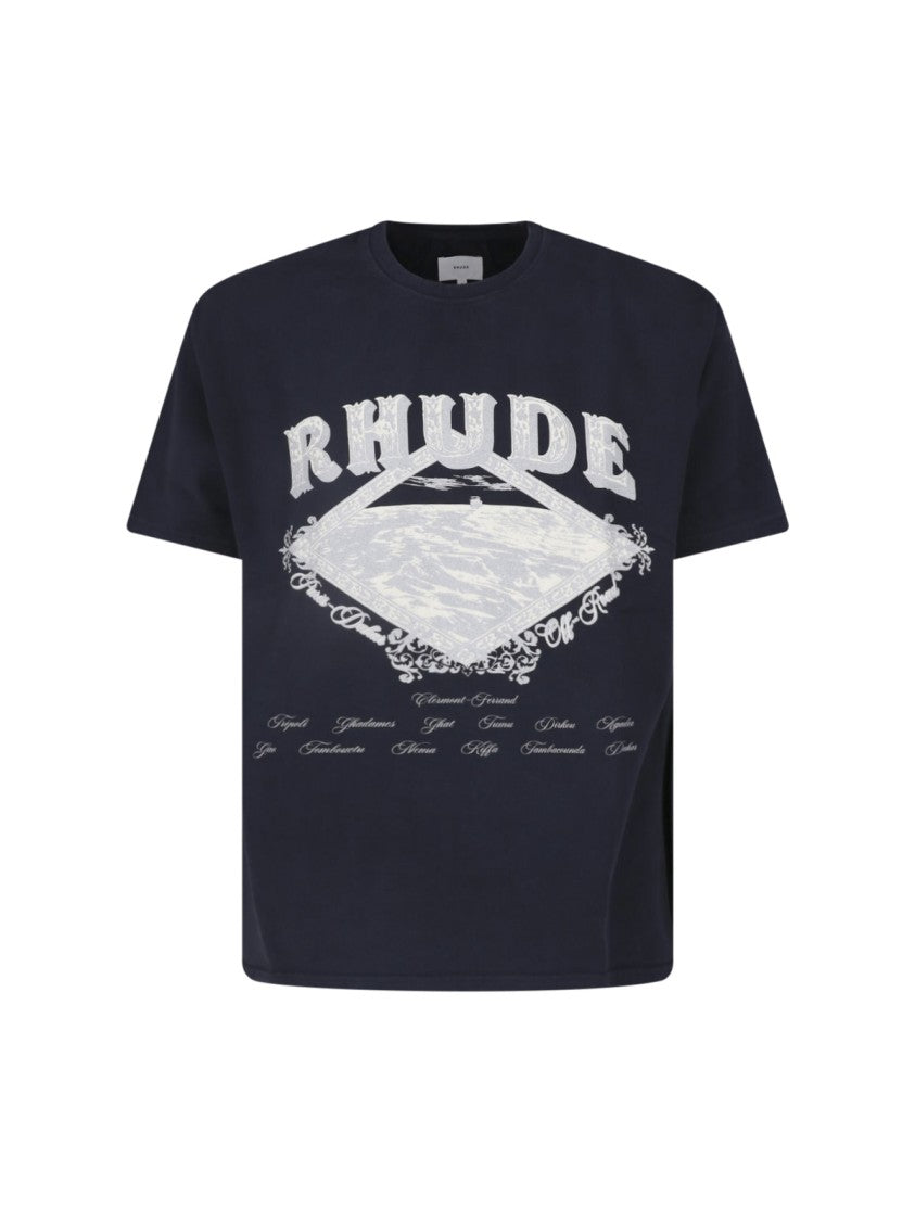 Rhude Black Dakar Convoy Cotton Printed T-Shirt