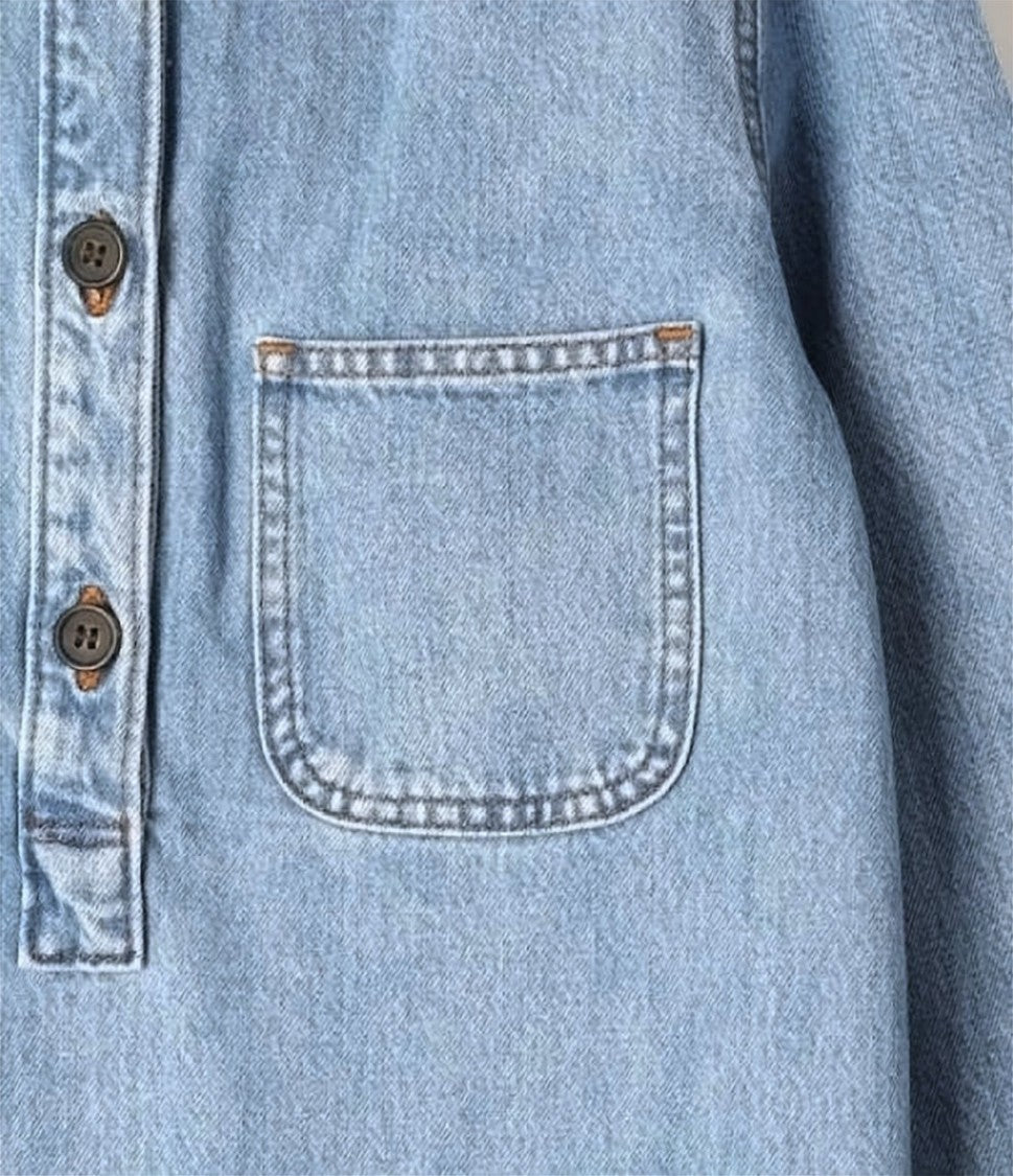 A.P.C. Midi Denim Dress With Classic Collar