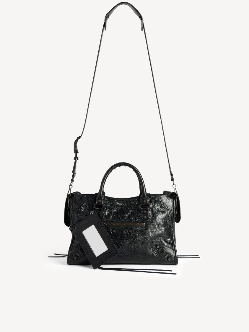 Balenciaga Le City Bag S Crinkled Leather Handbag