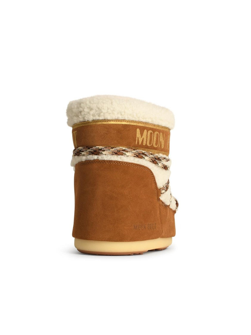 Moon Boot Beige Shearling Suede Icon Padding Boot