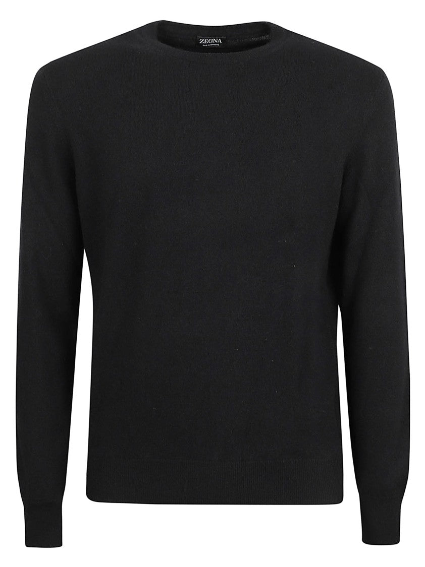 Zegna Fine-Knit Cashmere Sweater With Crew Neckline