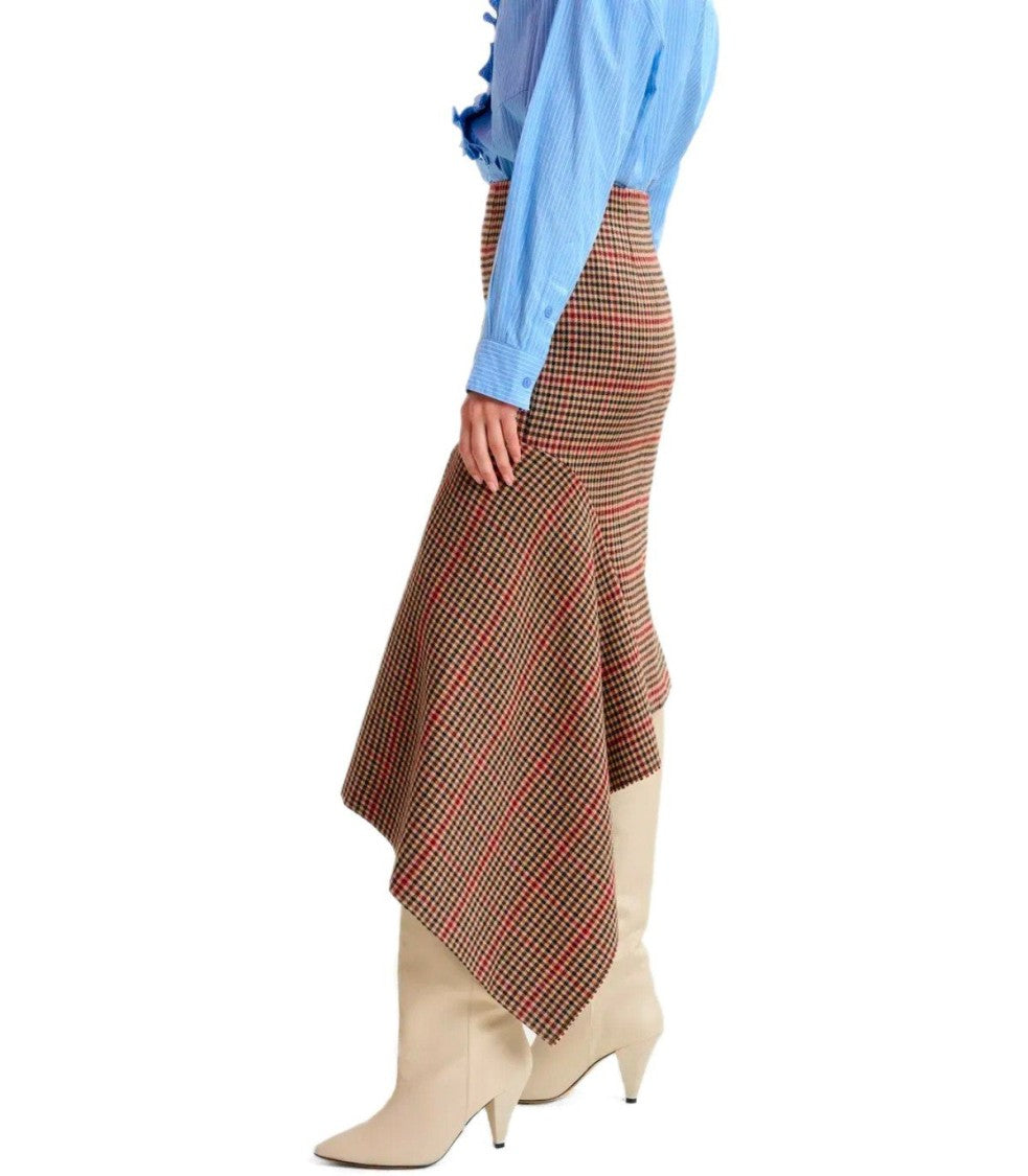 Essentiel Antwerp Ifeather Brown Midi Skirt