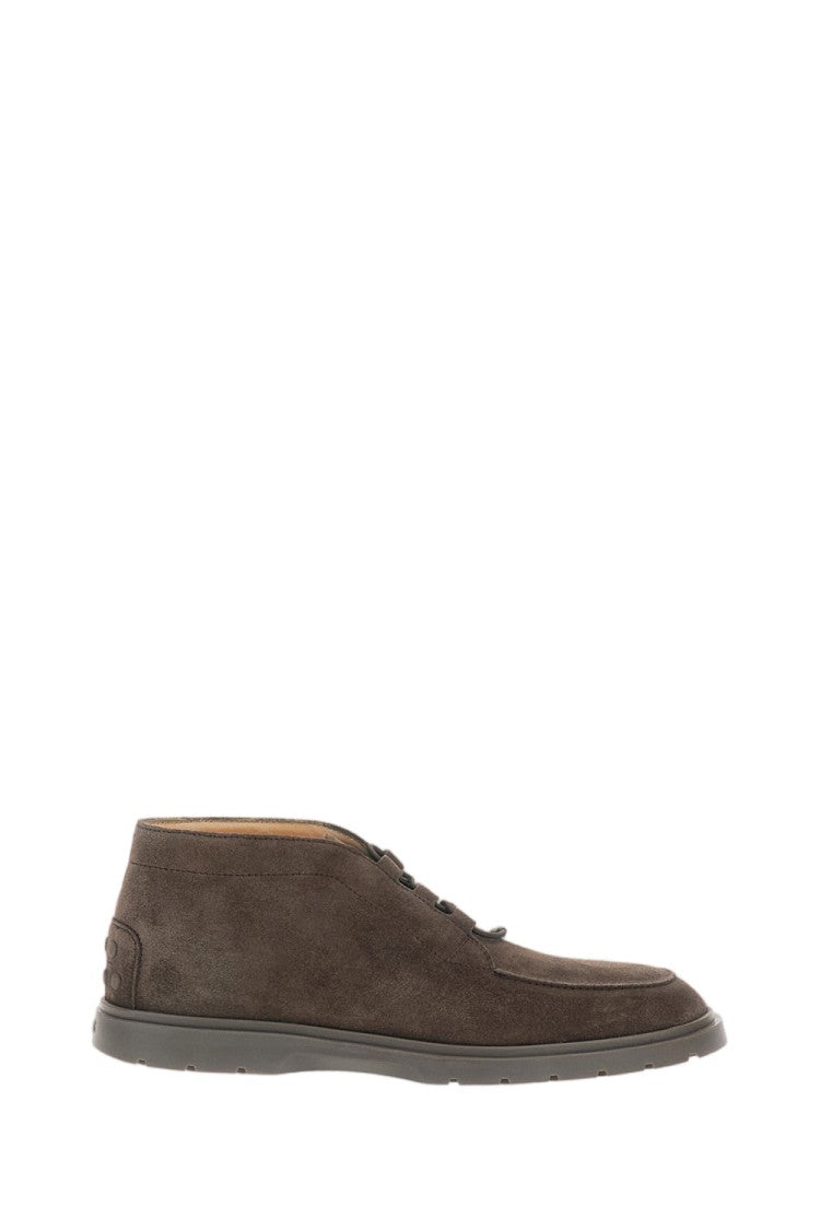 Tod's Suede Calfskin Leather Chukka Boots With Elastic Toggle Closure