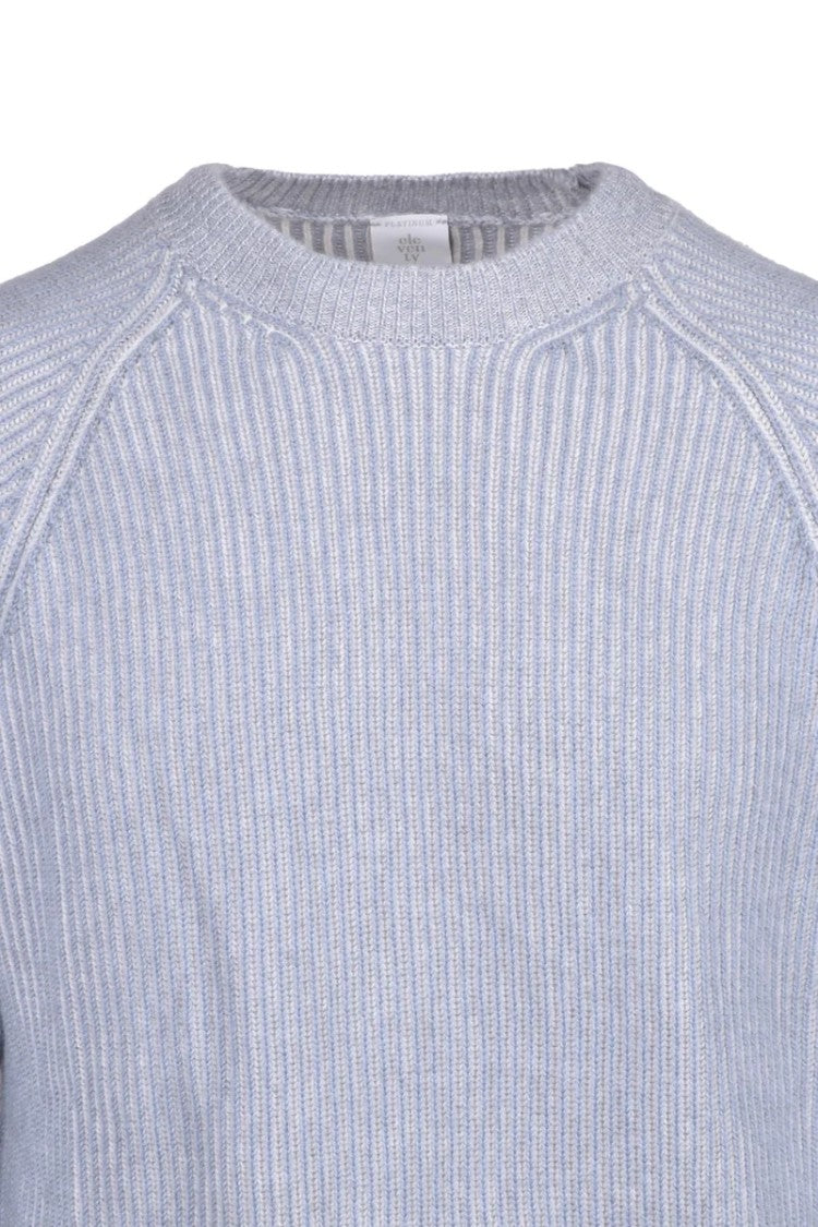 Eleventy Ribbed Crew Neck Sweater Cashmere - Grey