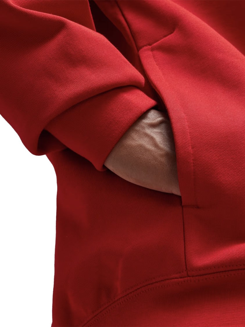 Y-3 Oversized Red Hoodie With Graphic Prints
