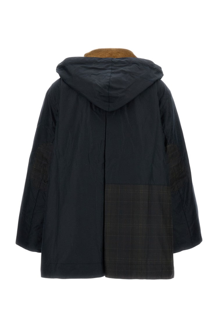 Barbour Collaborative Duffle Coat With Tartan Patchwork And Corduroy Collar